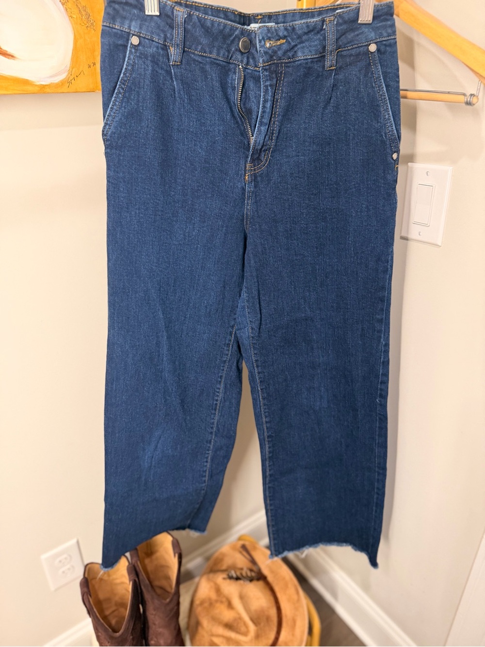 Oat New York Women's Dark Blue Wide Leg Jeans